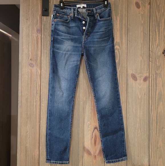 Redone dark wash jeans - Picture 1 of 2